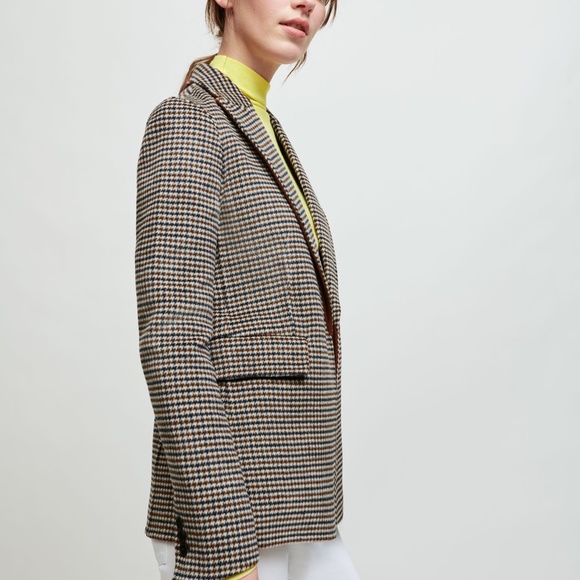 MAJE DOUBLE-SIDED CHECKERED FITTED JACKET - Picture 2 of 13